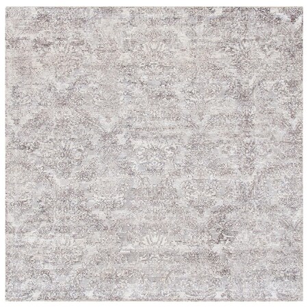 Safavieh 6 x 6 ft. Mirage Square Hand-Woven Viscose & Wool Area Rug Silver & Ivory MIR735G-6SQ